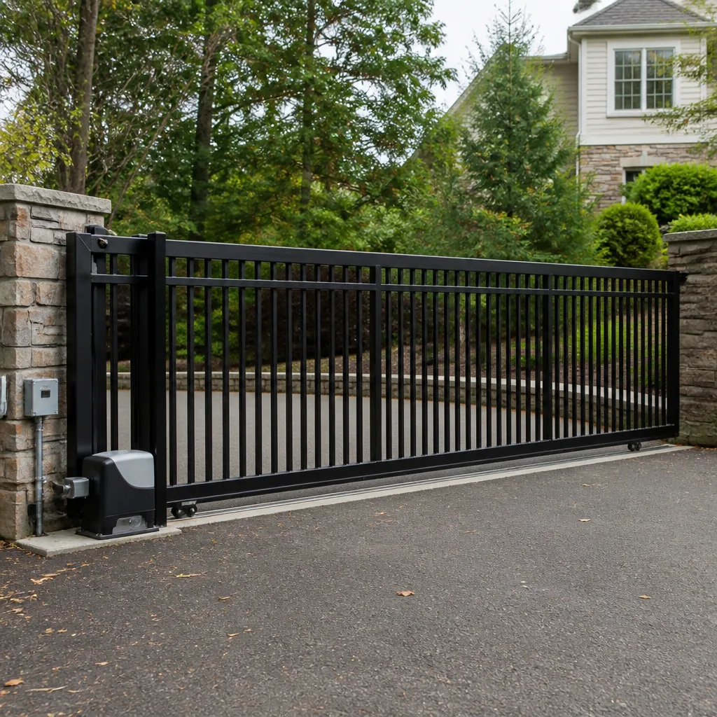 Sliding driveway gates