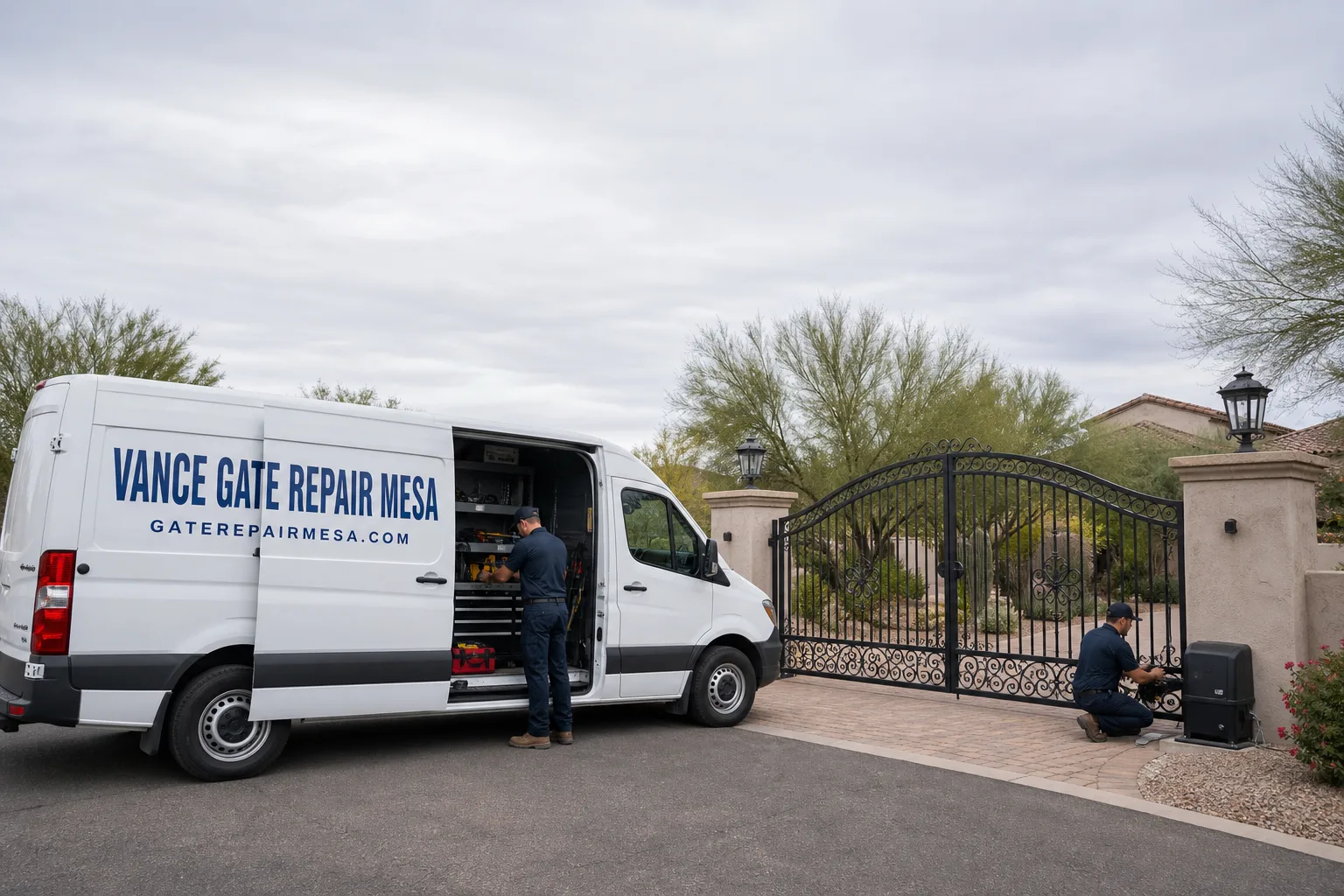 Vance Gate Repair Mesa gate repair service vehicle and crew in Mesa, AZ